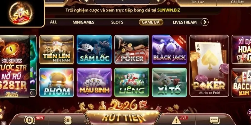 Tìm hiểu sơ lược sảnh game bài sunwin